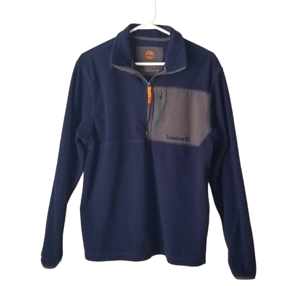 TImberland 1/4 Zip Fleece Pullover Navy/Gray Size M - Picture 1 of 9